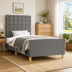 Stylish King Single Bed Frame with Adjustable Headboard