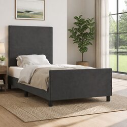 Elevate Your Bedroom with King Single Grey Velvet Bed Frame