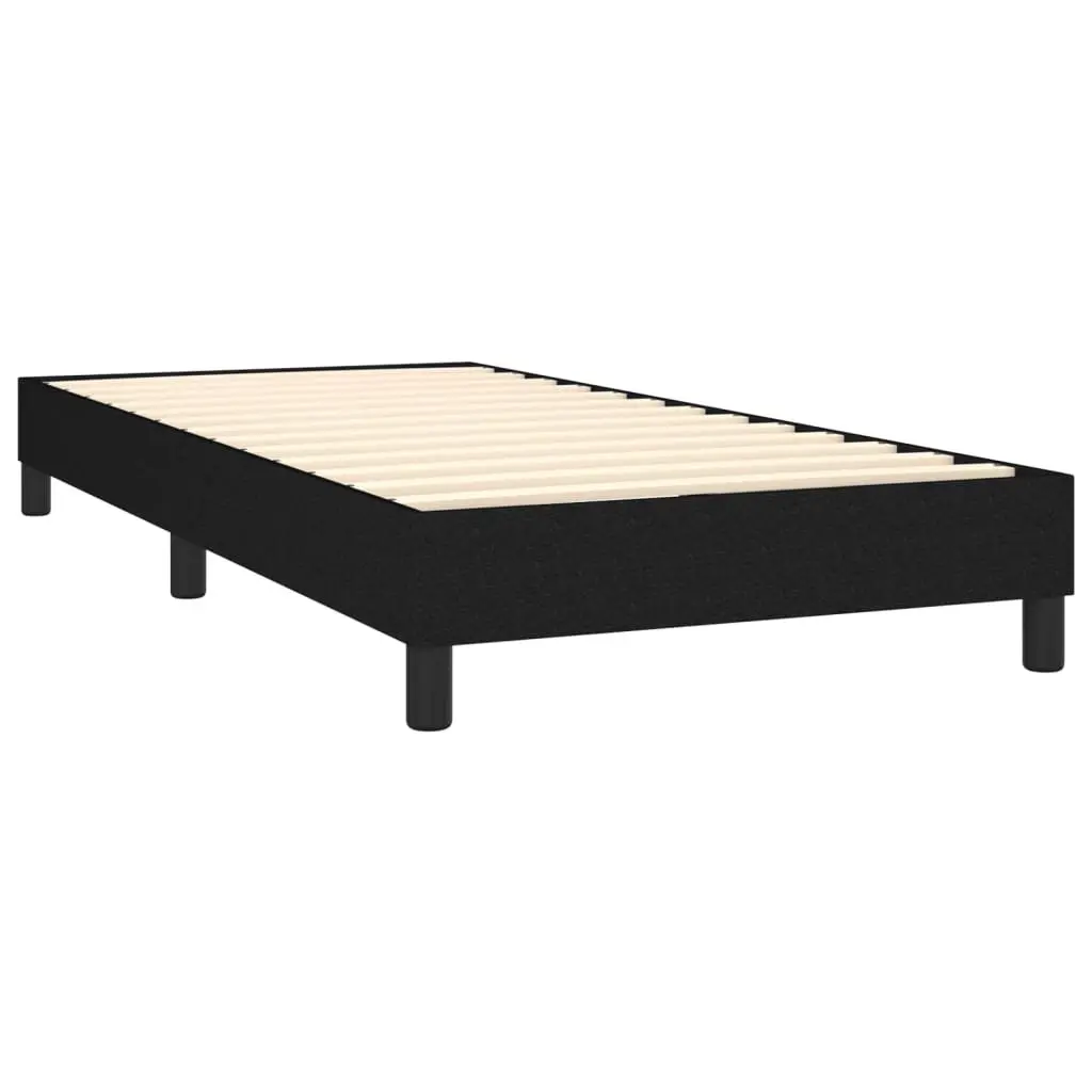 Box Spring Bed King Single 106x203 cm with Pocket Spring Mattress Adjustable Headboard Black Fabric
