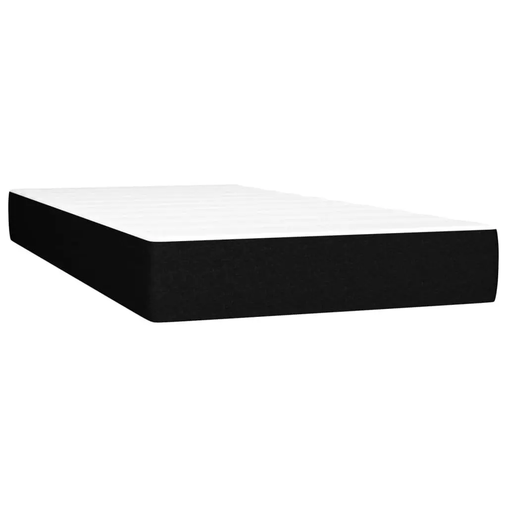 Box Spring Bed King Single 106x203 cm with Pocket Spring Mattress Adjustable Headboard Black Fabric