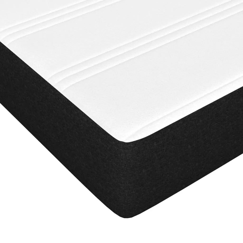 Box Spring Bed King Single 106x203 cm with Pocket Spring Mattress Adjustable Headboard Black Fabric