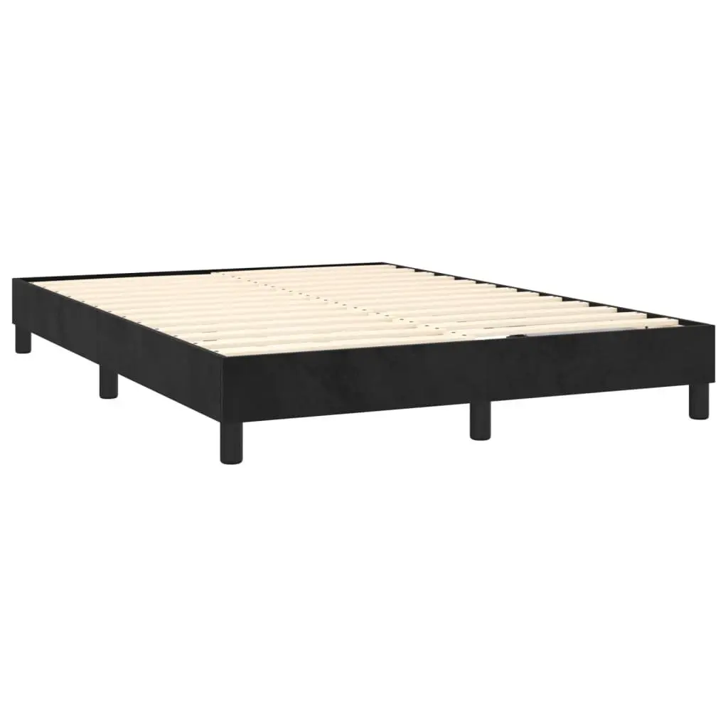 Box Spring Bed Queen Size with Integrated Pocket Spring Mattress Velvet Upholstered Medium Hard Support 153x203cm