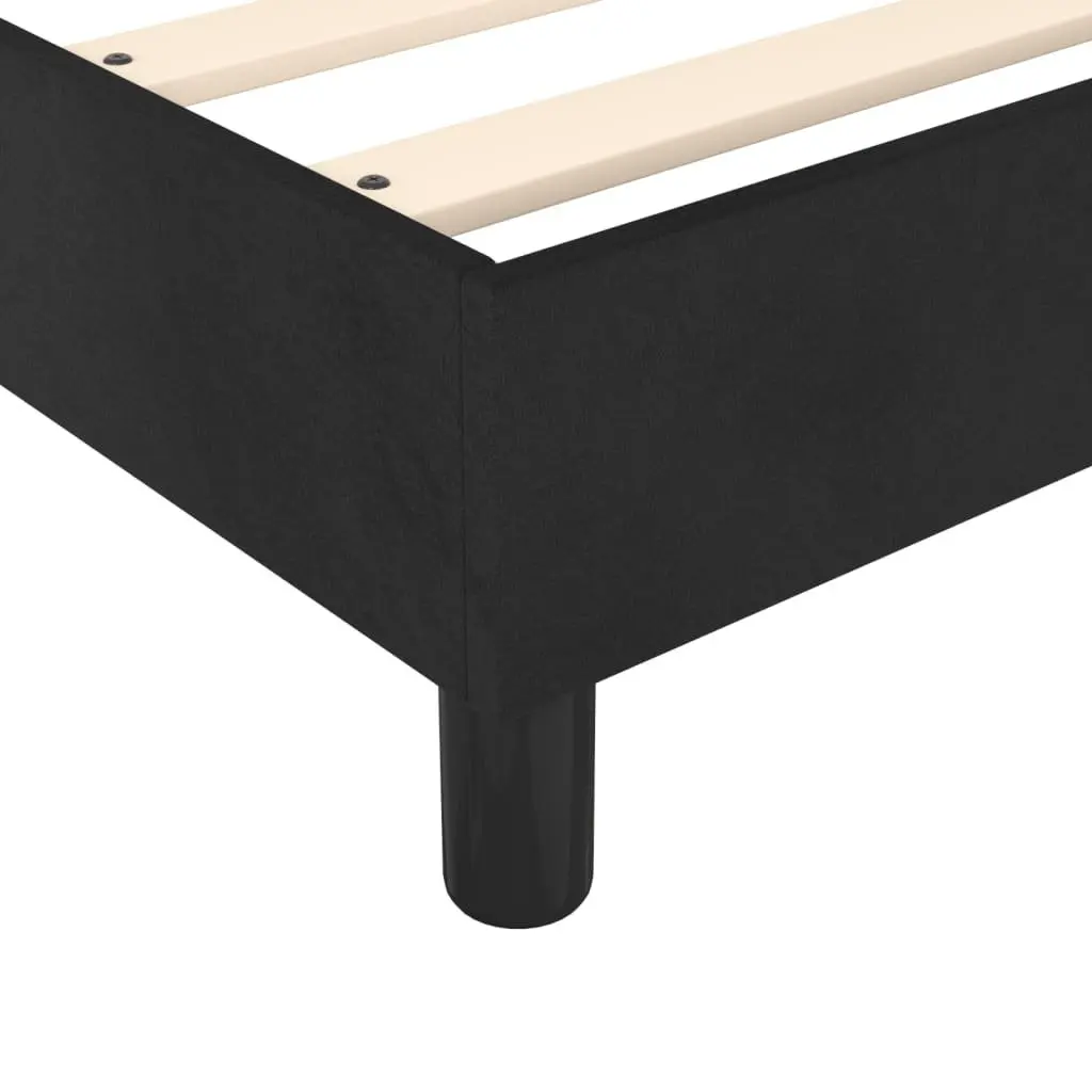 Queen Size Box Spring Bed with Pocket Spring Mattress Adjustable Headboard Black Velvet