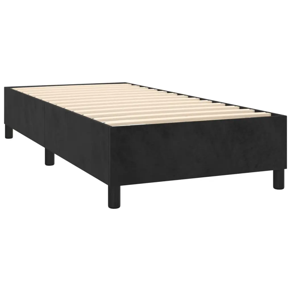 Box Spring Bed King Single 106x203cm Pocket Spring Mattress Black Velvet