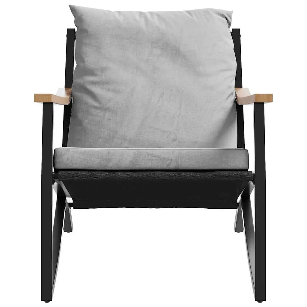 Balcony Furniture Set 5 Piece Cushioned Black Steel Outdoor Patio with Sturdy Tabletop