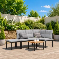 Enhance Your Patio with This 4-Piece Black Bench Set