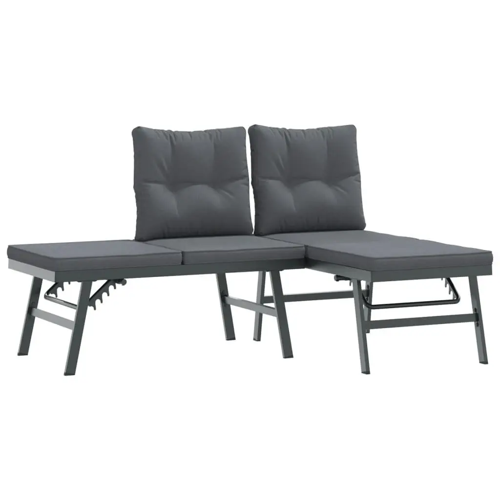 3 Piece Garden Bench Set Adjustable Lounger Outdoor Patio Furniture