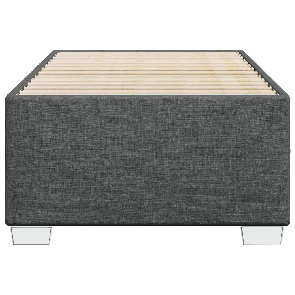 Bed Frame 90x190 cm Grey Fabric Slatted Base