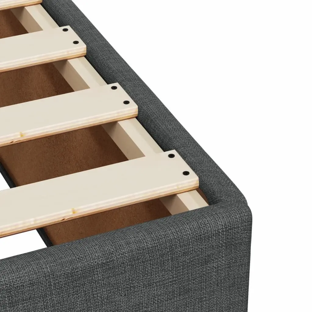 Bed Frame 90x190 cm Grey Fabric Slatted Base