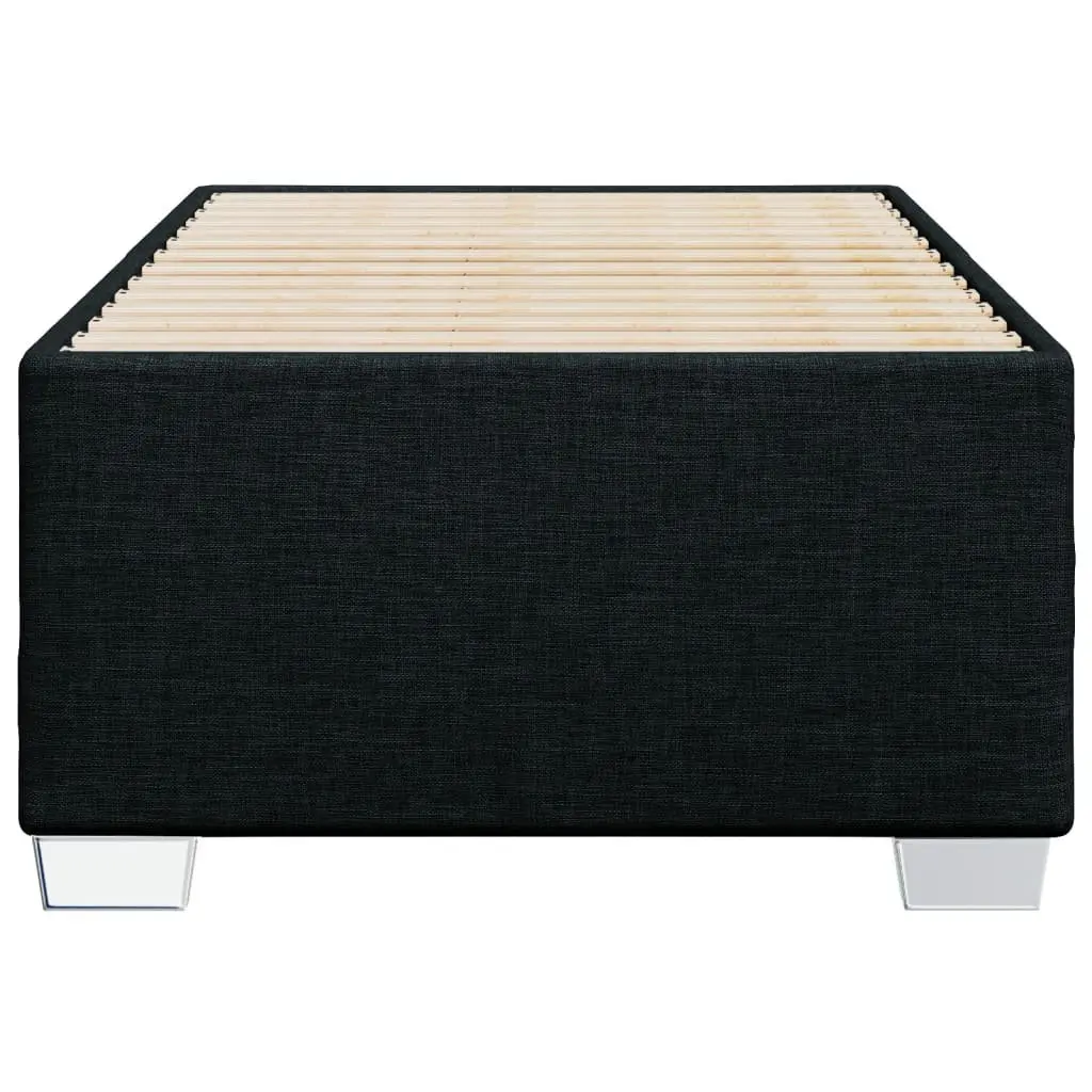 Bed Frame 90x190 cm Black Fabric Upholstered Slatted Base Support