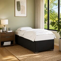 Elevate Your Bedroom with a Black Fabric King Single Bed Frame