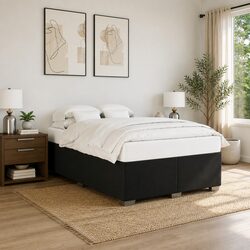 Elevate Your Bedroom with a Black Fabric Double Bed Frame