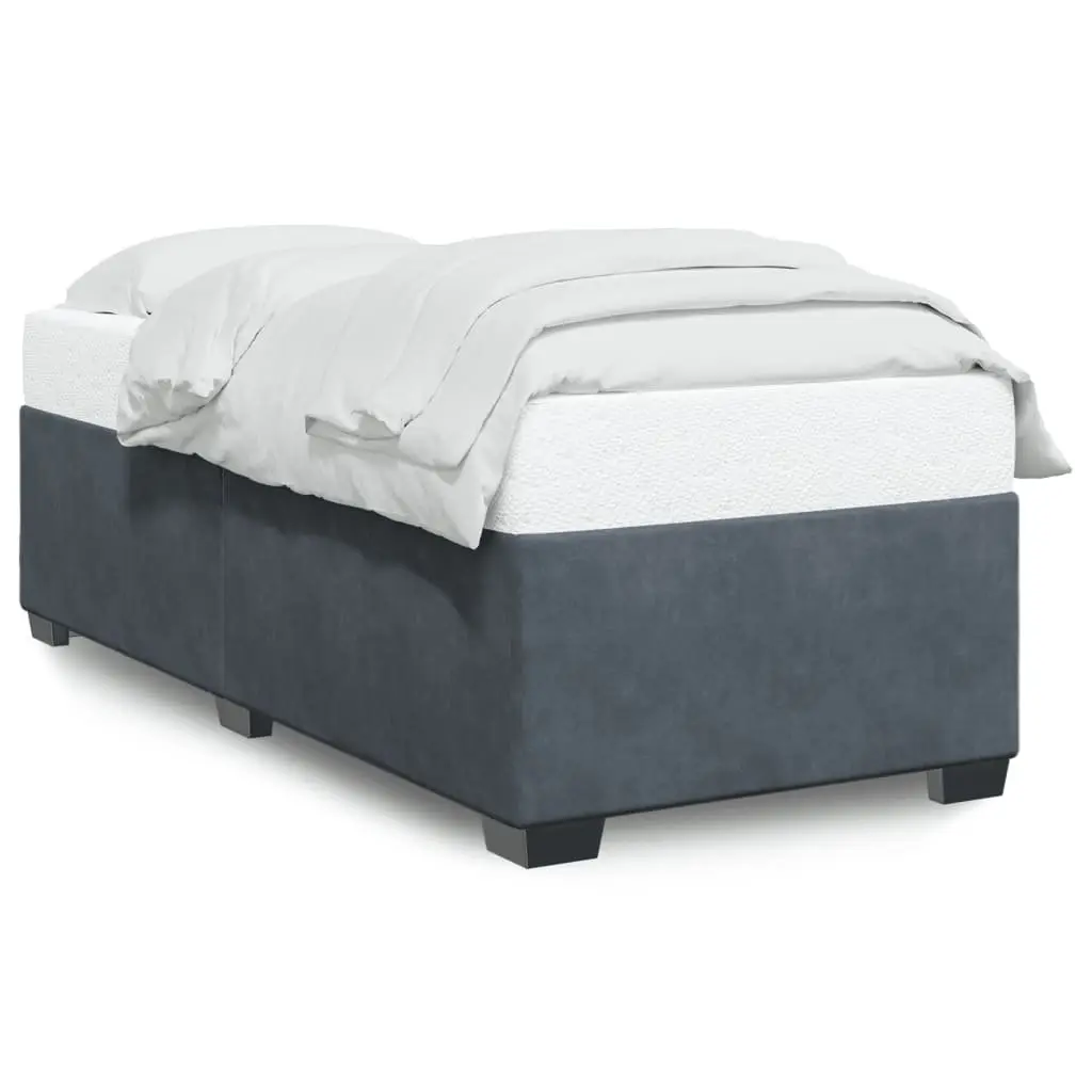 Bed Frame 90x190 cm Grey Velvet Slatted Base