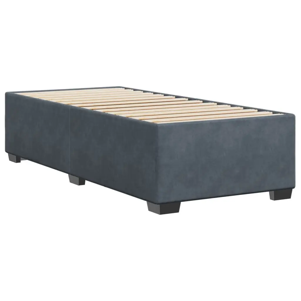 Bed Frame 90x190 cm Grey Velvet Slatted Base