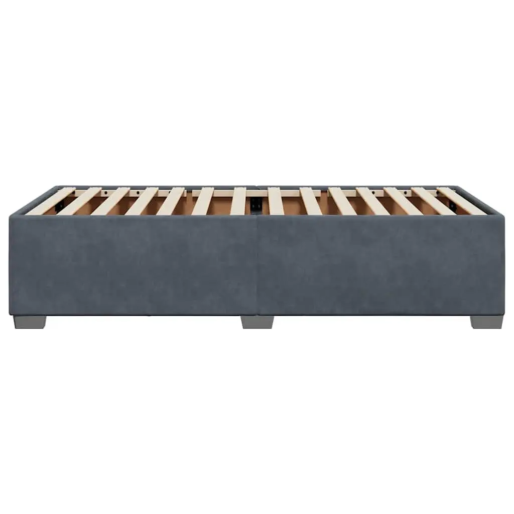 Bed Frame 90x190 cm Grey Velvet Upholstery Slatted Base