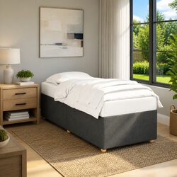 90x190 cm Grey Fabric Bed Frame for Stylish Bedrooms