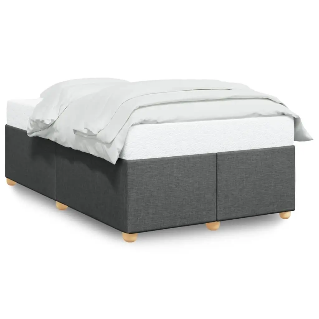 Grey Fabric Upholstered Double Bed Frame with Slat Support for Stability and Comfort