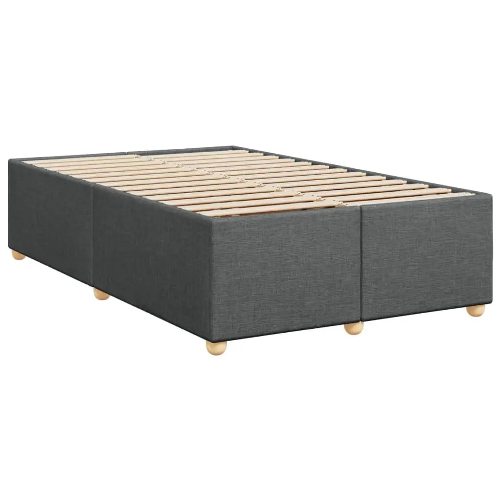 Grey Fabric Upholstered Double Bed Frame with Slat Support for Stability and Comfort