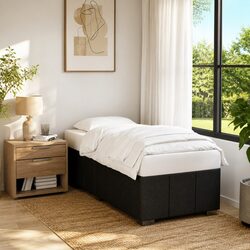 Enhance Your Bedroom with a Black Upholstered Bed Frame 90x190 cm