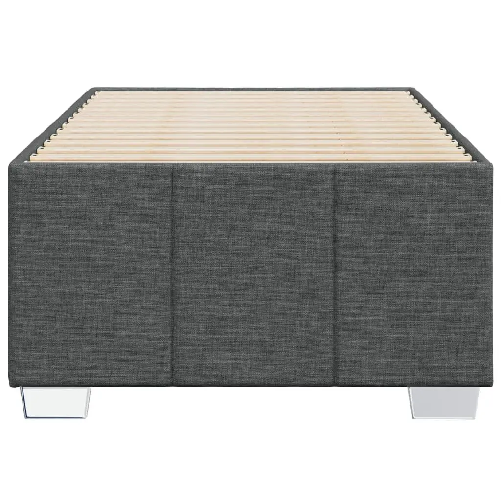 King Single Bed Frame Dark Grey Fabric Upholstered Sturdy Support