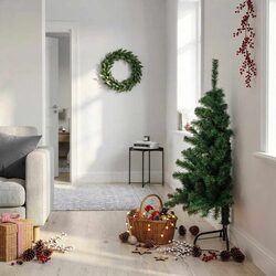 Space-Saving Green Half Christmas Tree for Cozy Homes
