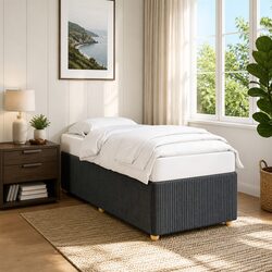 Stylish Grey Fabric Bed Frame 90x190 cm for Your Bedroom