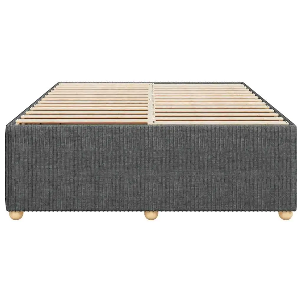Queen Bed Frame Grey Velvet Fabric Slat Support Sturdy Feet