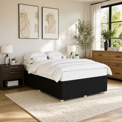 Queen Bed Frame in Black Velvet Fabric for Elegant Bedrooms