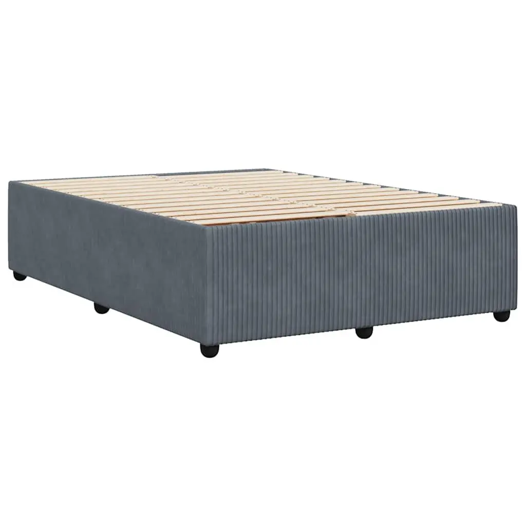 Grey Velvet Double Bed Frame