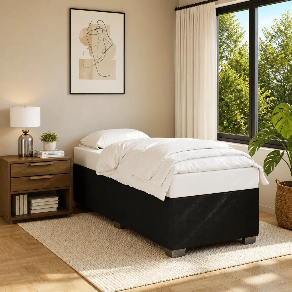 Box Spring Bed King Single Pocket Spring Mattress Fabric Upholstered Frame