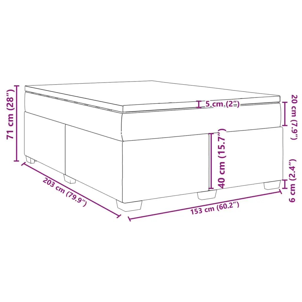 Queen Bed with Pocket Spring Mattress and Removable Topper Light Grey Fabric