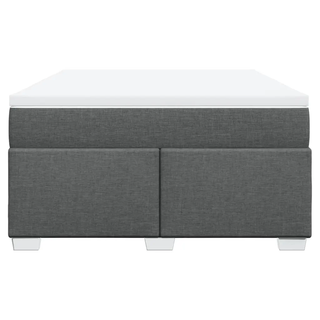 Queen Bed with Pocket Spring Mattress and Removable Topper Light Grey Fabric
