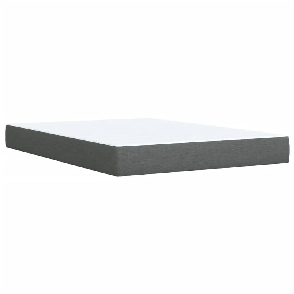 Queen Bed with Pocket Spring Mattress and Removable Topper Light Grey Fabric