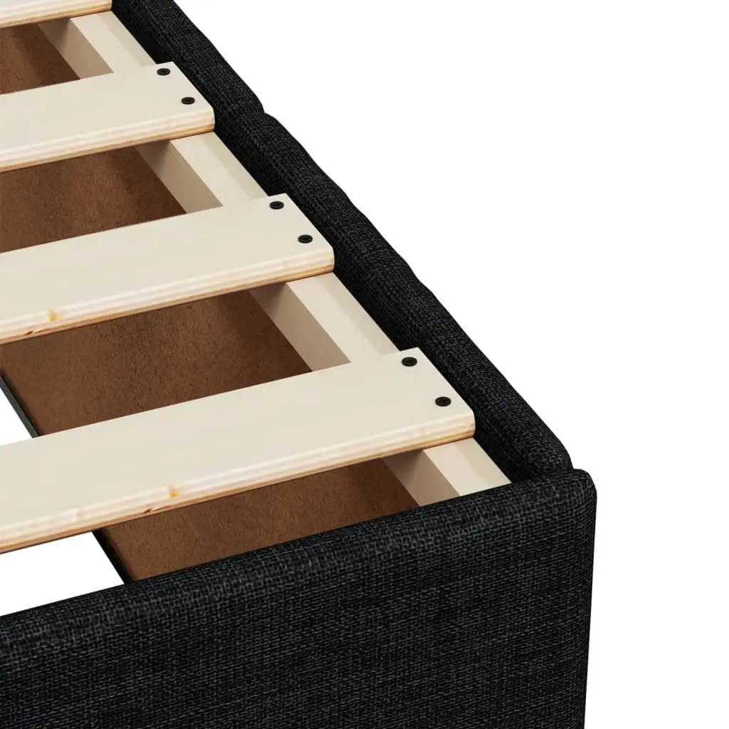 King Single Box Spring Bed with Pocket Spring Mattress Black Fabric