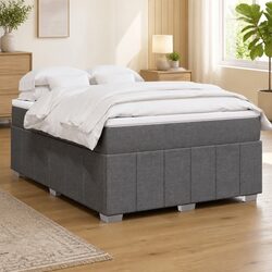 Enhance Your Space with a Queen Grey Fabric Box Spring Bed
