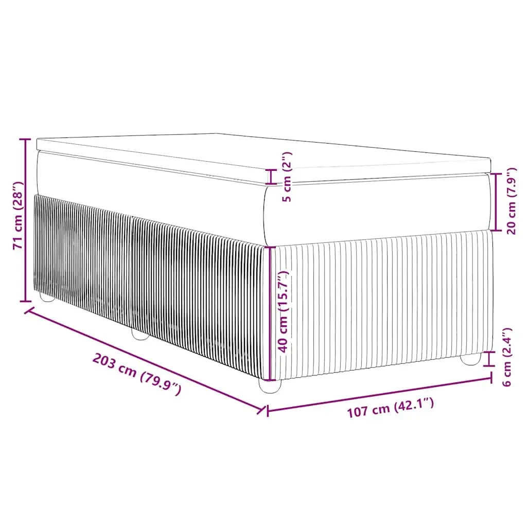 King Single Box Spring Bed Pocket Spring Mattress Black Fabric Frame