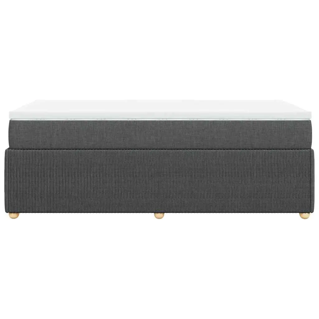 King Single Box Spring Bed Pocket Spring Mattress Black Fabric Frame