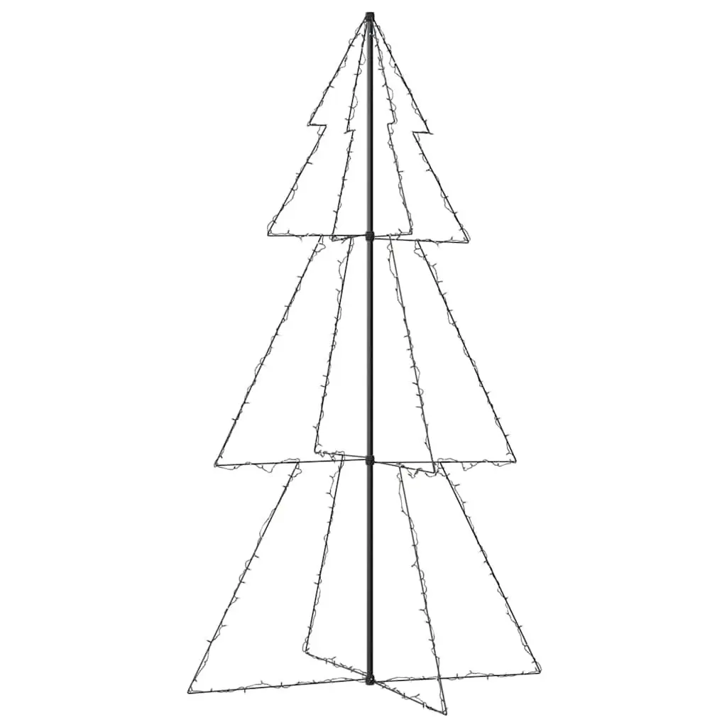 Christmas Cone Tree 220x120 cm 300 LEDs 8 Lighting Effects Indoor Outdoor Decoration White