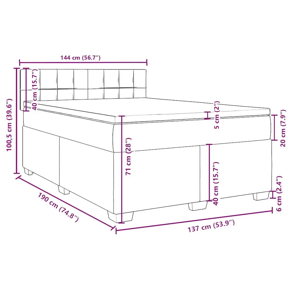 Box Spring Bed with Pocket Spring Mattress Velvet Upholstered Frame Black