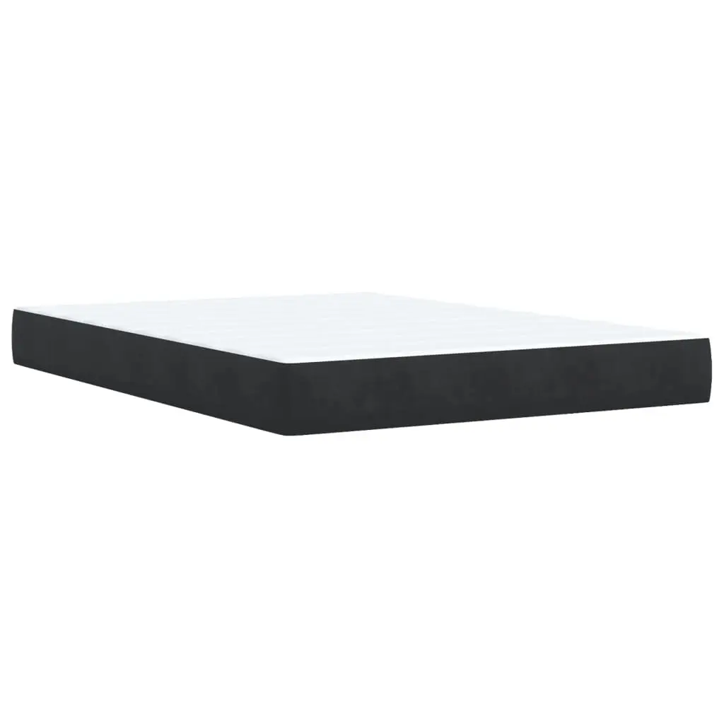 Queen Bed Velvet Upholstered Frame Pocket Spring Mattress Grey