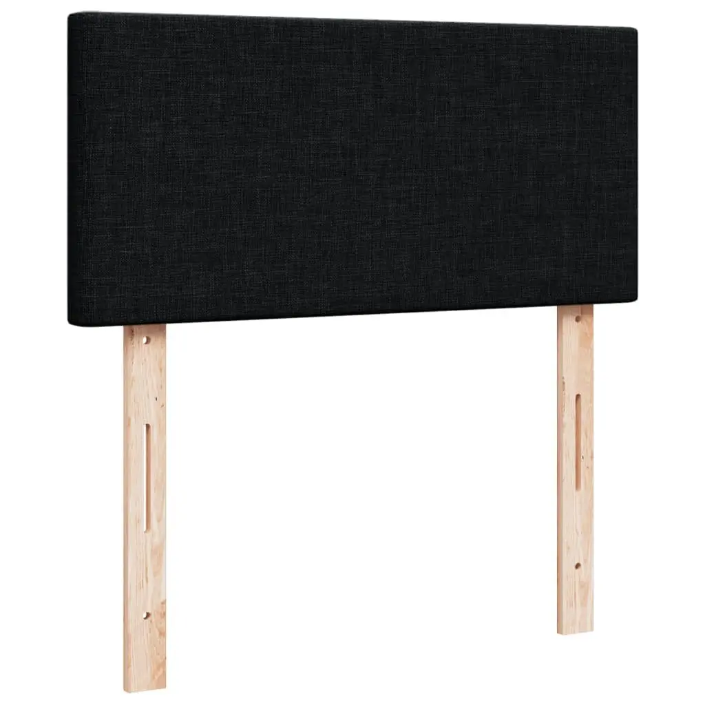 King Single Box Spring Bed with Pocket Spring Mattress Black Fabric Frame