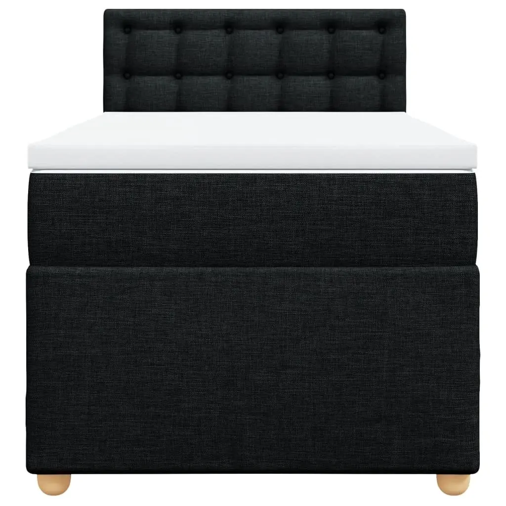 Box Spring Bed King Single Pocket Spring Mattress Black Fabric