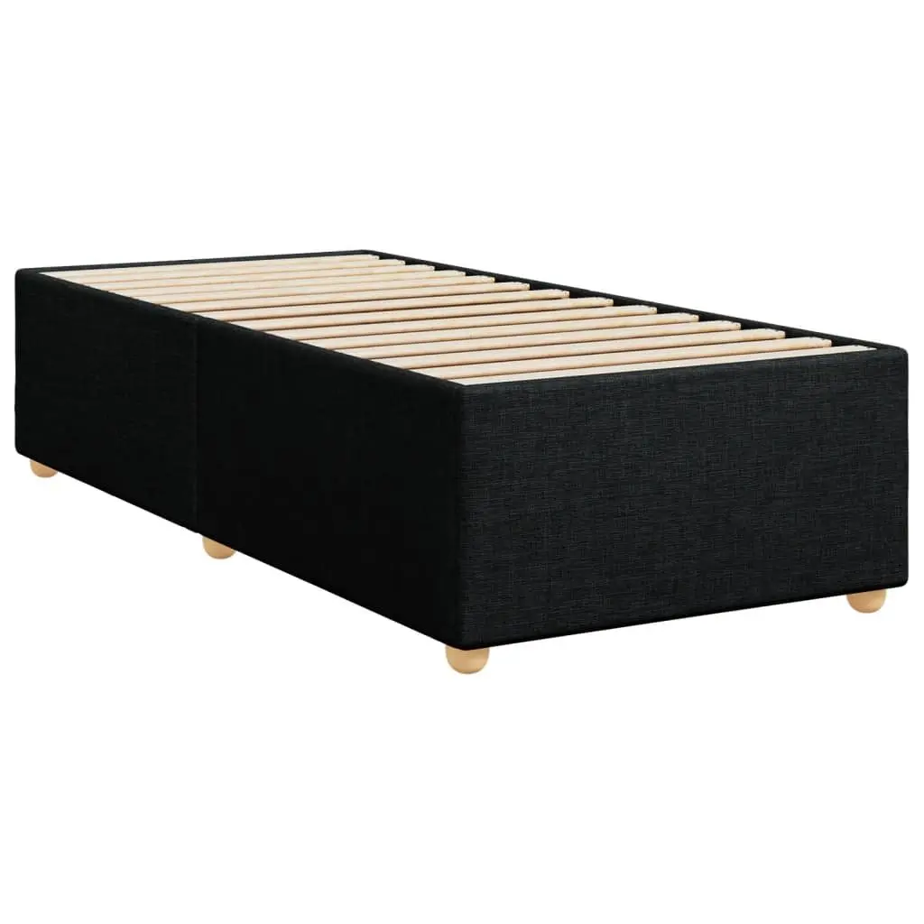 Box Spring Bed King Single Pocket Spring Mattress Black Fabric