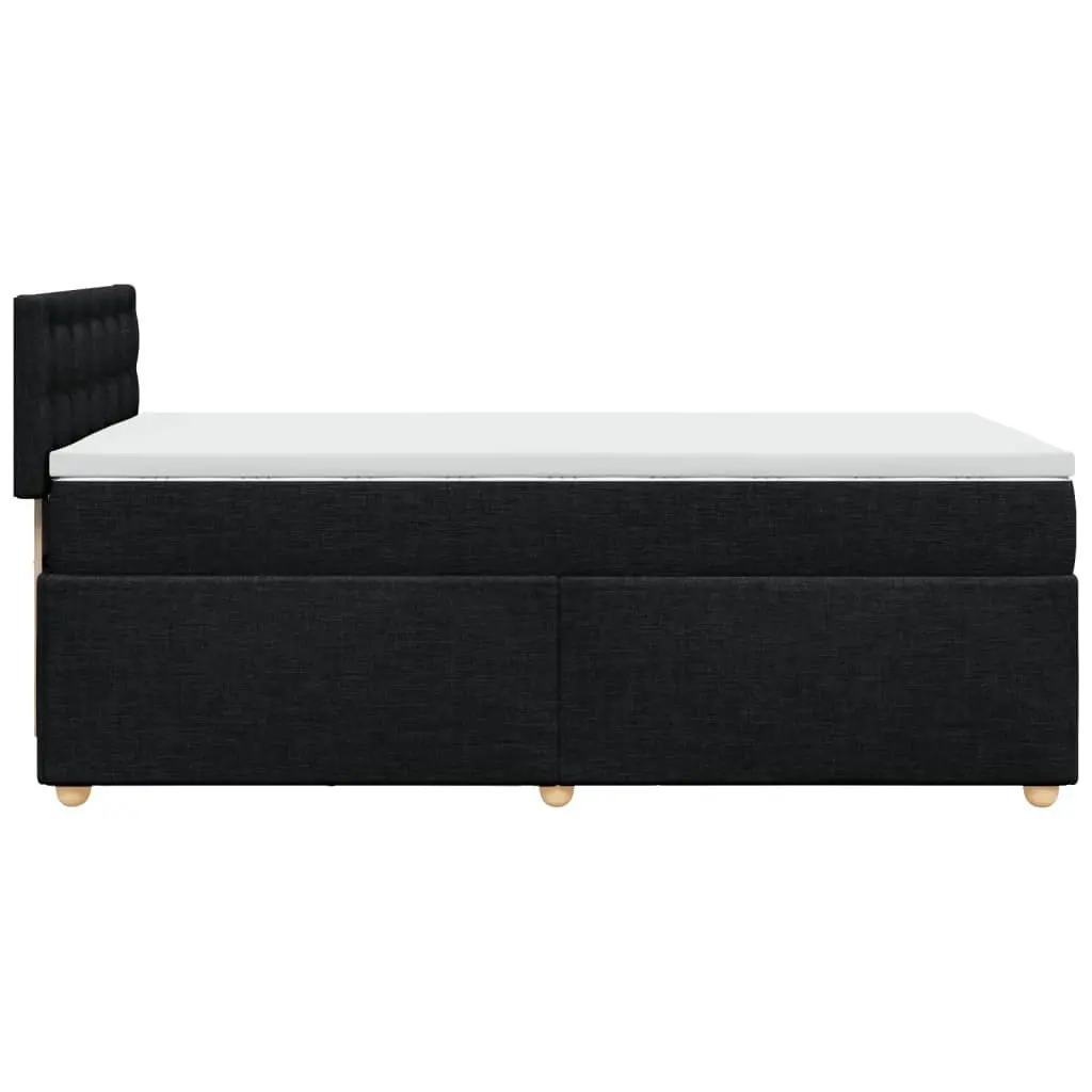 Box Spring Bed King Single Pocket Spring Mattress Black Fabric