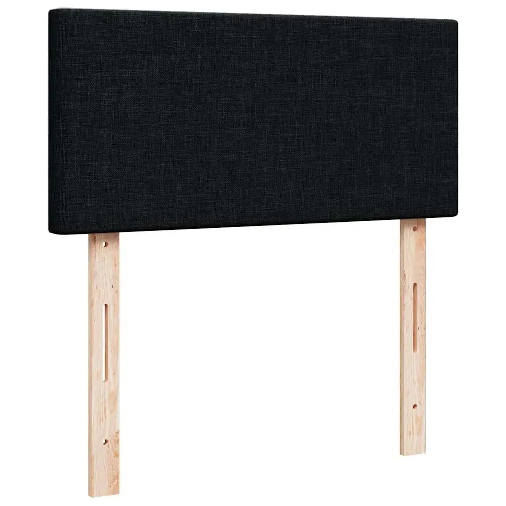 King Single Box Spring Bed Pocket Spring Mattress Black Fabric Frame