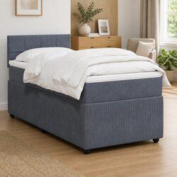 Stylish King Single Box Spring Bed with Velvet Mattress