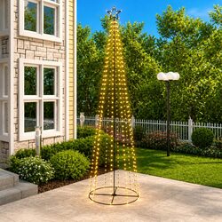 Christmas Cone Tree 400 Warm White LEDs 100x360cm Indoor Outdoor Decoration