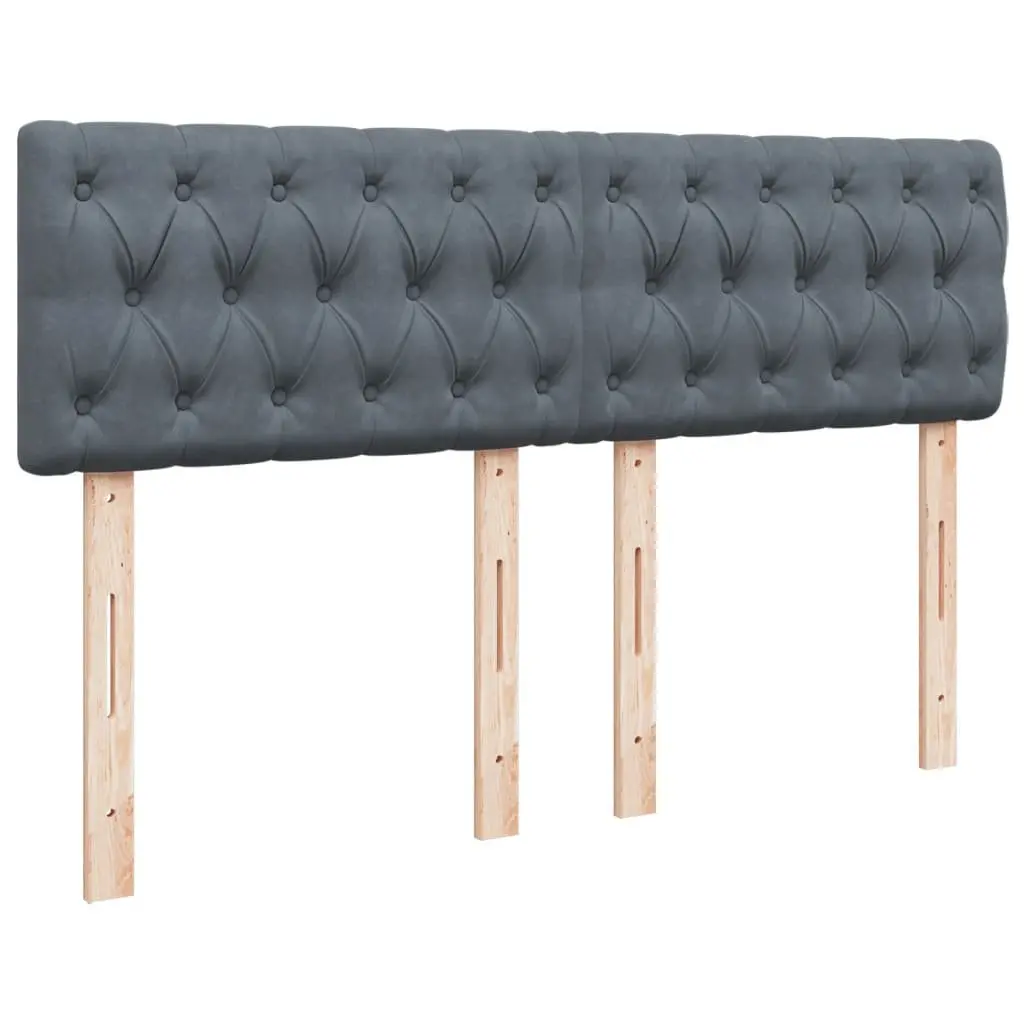 Queen Bed with Velvet Upholstery Pocket Spring Mattress Integrated LED Lights
