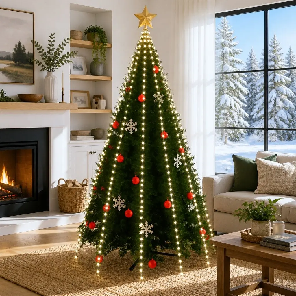 LED Tree Lights 500 Cold White String Lights Indoor Outdoor 8 Lighting Effects