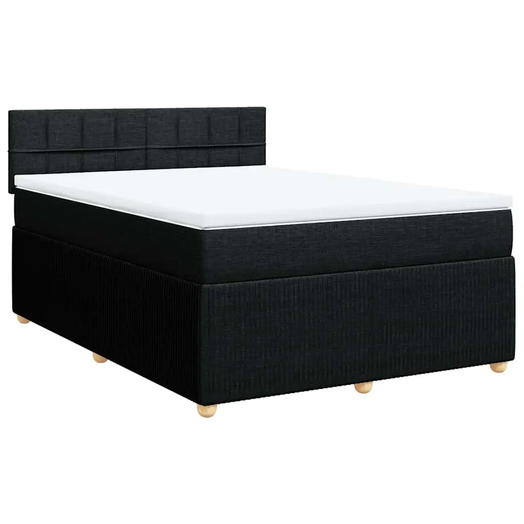 Box Spring Bed Dark Grey Pocket Mattress with LED Lights